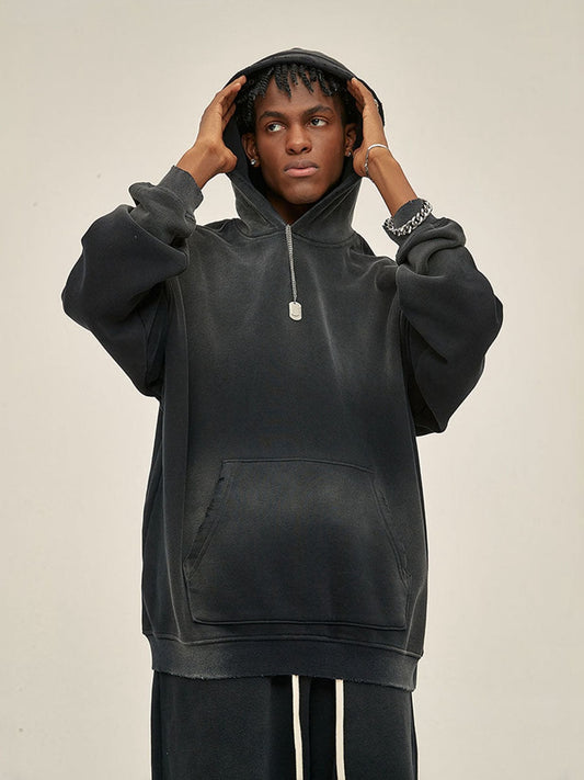 Spray Gradient Kangaroo Pocket Retro Hoodie